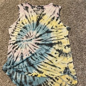 Juniors tie dye tank top
